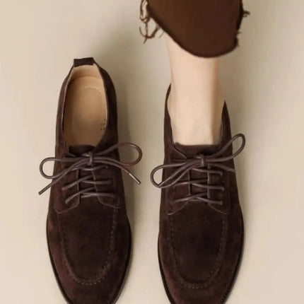 Women’s Retro Deep-Mouth Lace-Up Loafers