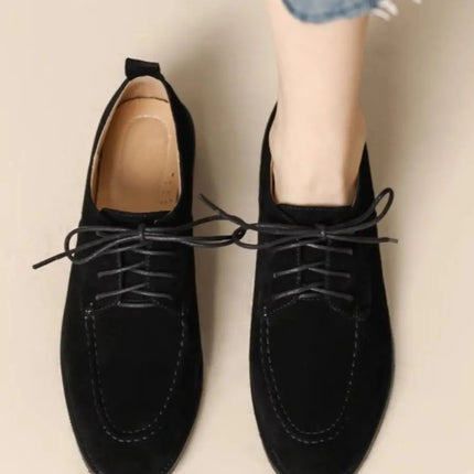 Women’s Retro Deep-Mouth Lace-Up Loafers
