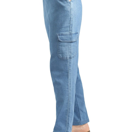 Women's Elastic Stretch Waist Casual Denim Pull-on Cargo Pants