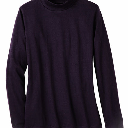 Women's Long Sleeve Cotton Blend Mock Neck Top - An All-Season Essential