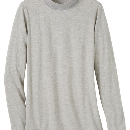 Women's Long Sleeve Cotton Blend Mock Neck Top - An All-Season Essential