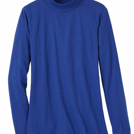 Women's Long Sleeve Cotton Blend Mock Neck Top - An All-Season Essential