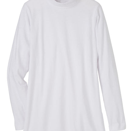 Women's Long Sleeve Cotton Blend Mock Neck Top - An All-Season Essential