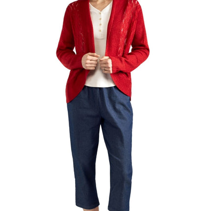 Women's Open Front Glitter Shrug in Soft Acryllic