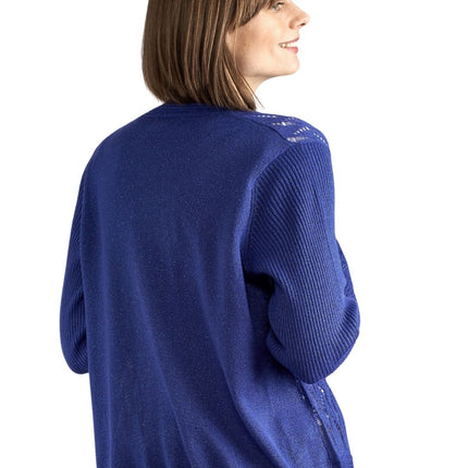 Women's Open Front Glitter Shrug in Soft Acryllic