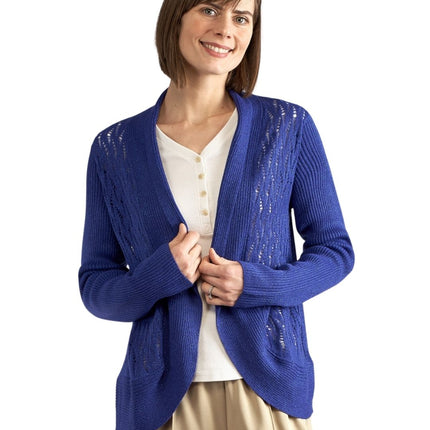 Women's Open Front Glitter Shrug in Soft Acryllic