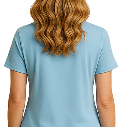 Women's Scalloped Neckline Embellished Tee