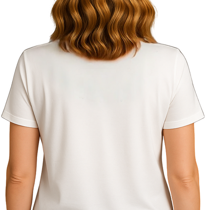 Women's Scalloped Neckline Embellished Tee