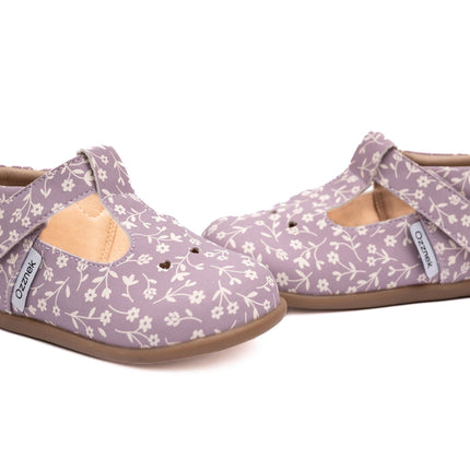 Ava Blossom Kids' Barefoot Mary Janes | Floral T-Strap Toddler Shoes