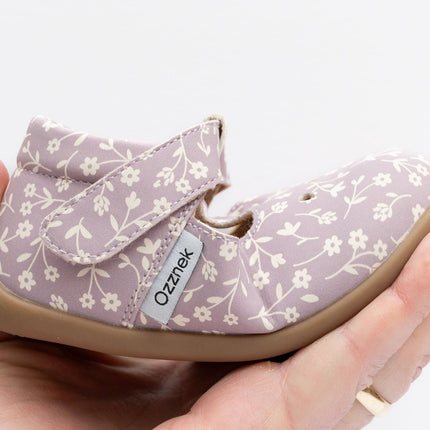 Ava Blossom Kids' Barefoot Mary Janes | Floral T-Strap Toddler Shoes