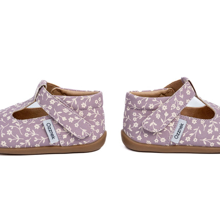 Ava Blossom Kids' Barefoot Mary Janes | Floral T-Strap Toddler Shoes
