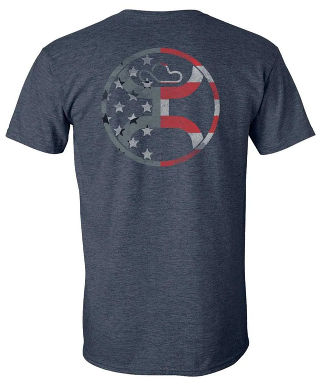 HOOey Flag Fill (Heather Navy) - Mens T-Shirt