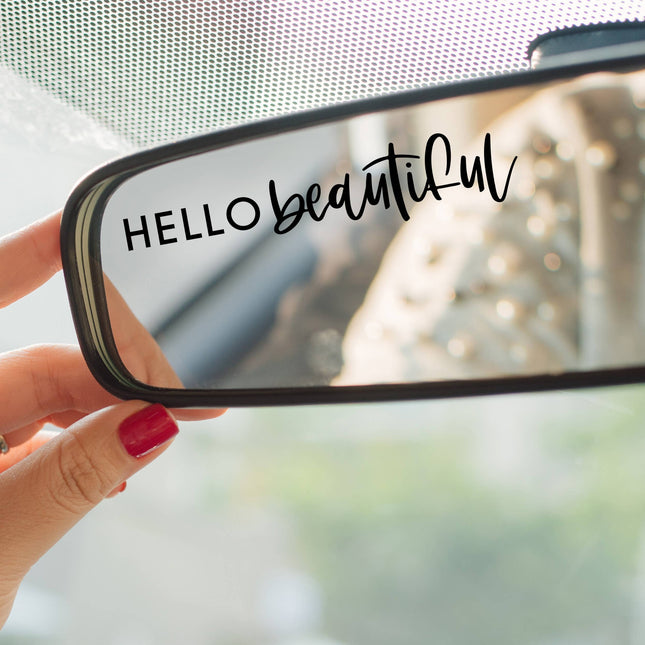 Hello Beautiful Mirror Decal