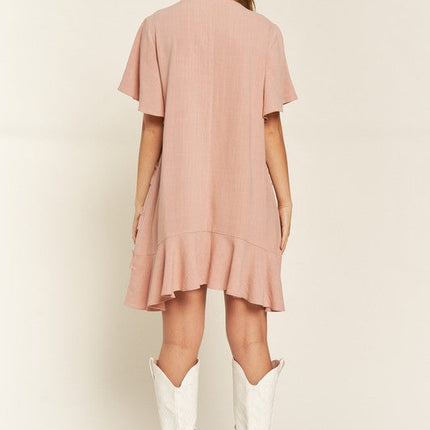 TIERED RUFFLE MINI DRESS