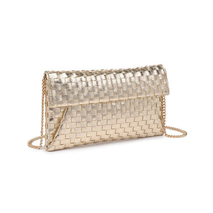 Wine Color Woven Clutch