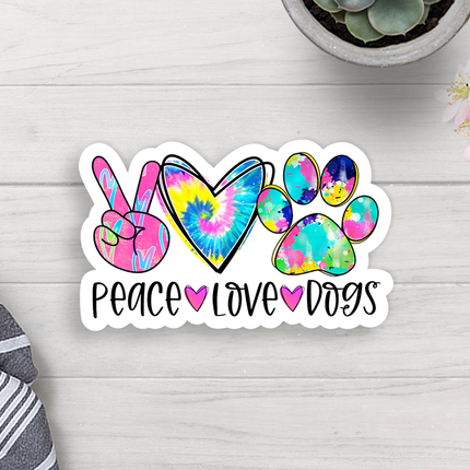 Peace Love Dogs Vinyl Sticker