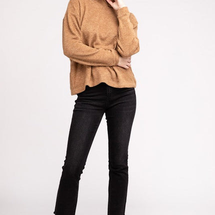 Hooded Brushed Melange Hacci Sweater
