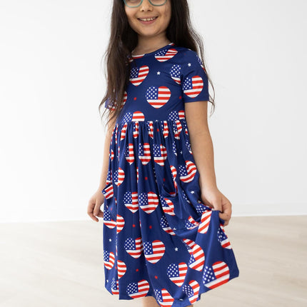 I Heart the USA S/S Pocket Twirl Dress