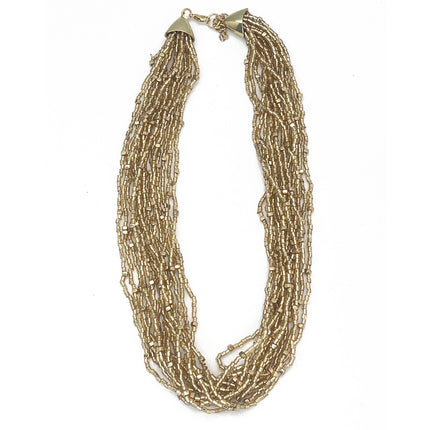Beaded Multi-Strand Bib Necklace