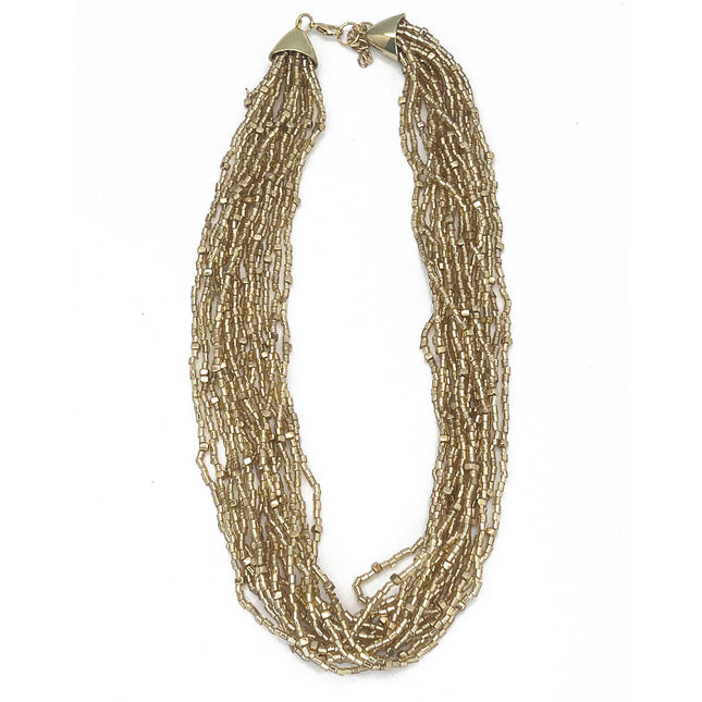 Beaded Multi-Strand Bib Necklace