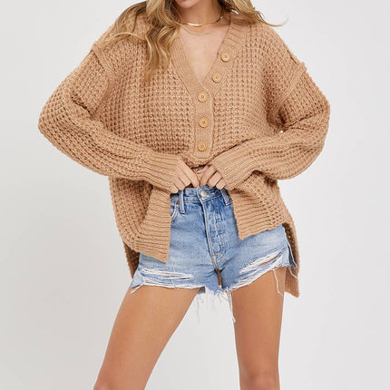 Ivory Waffle Knit Sweater