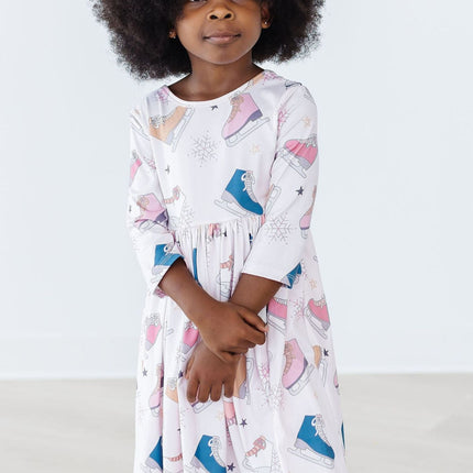 SALE Figure Skate 3/4 Sleeve Twirl Dress