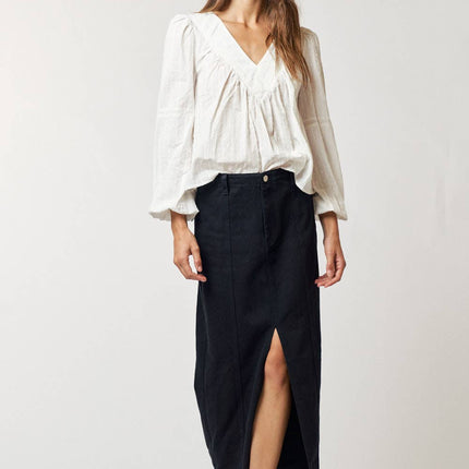Khaki Skirt w/ Front Slit