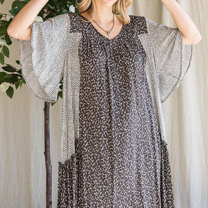 FLORAL PRINT RUFFLE DRESS