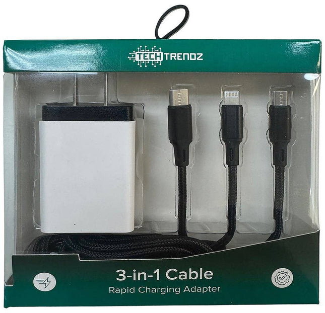 All in one quick charging cable and adapter set