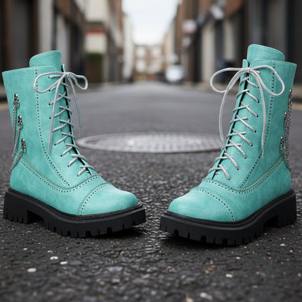 Women’s Chunky Heel Mid-Calf Dr. Style Boots – Large Size Fall & Winter Boot