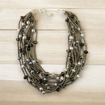 Hematite Seed Bead Necklace