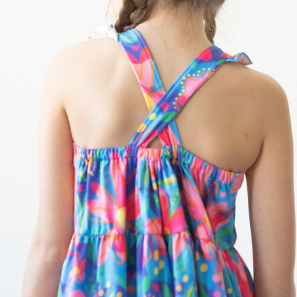 Springing Around Ruffle Cross Back Dress