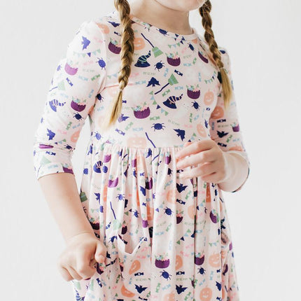 SALE Trick or Treat 3/4 Sleeve Pocket Twirl Dress