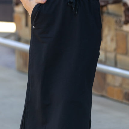 Abbie Mesh Detail Knit Midi Skirt