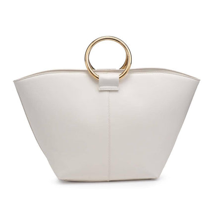 Black Luxe Tote with Gold Handle