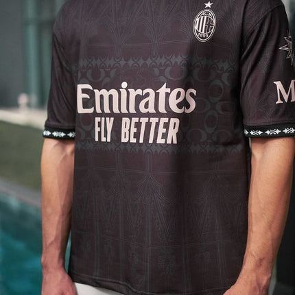 AC Milan Oversized T-shirt with Ribbed Detail