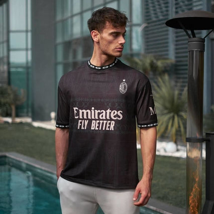 AC Milan Oversized T-shirt with Ribbed Detail