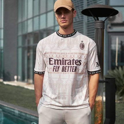 AC Milan Oversized T-shirt with Ribbed Detail