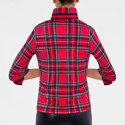 Gretchen Scott Twist & Shout Red Plaid Top