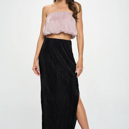 Black Maxi Skirt with Slit