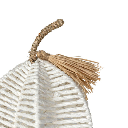 White Woven Rope Pumpkin-CLEARANCE