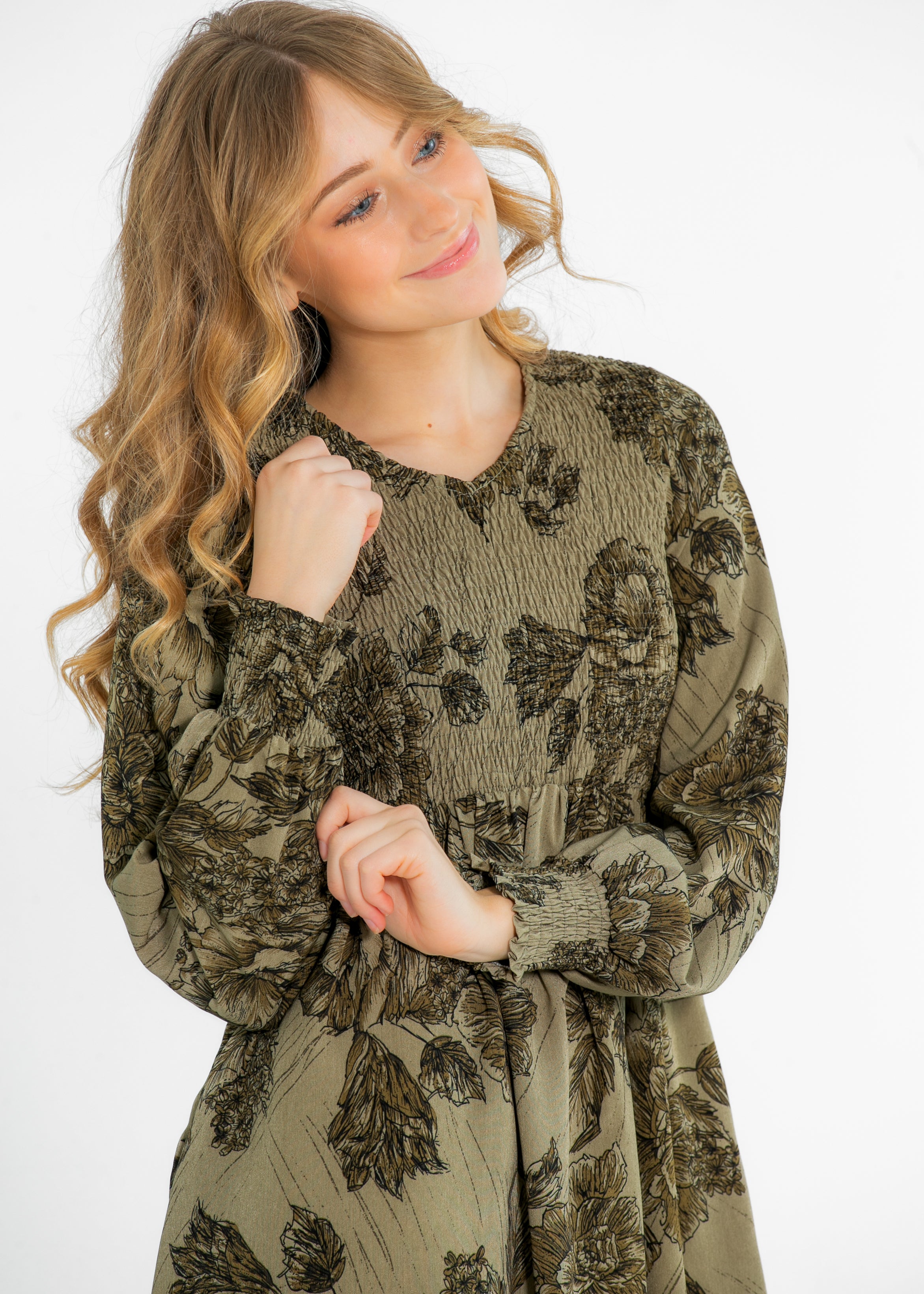 Aleeyah Smocked Midi Dress - FINAL SALE