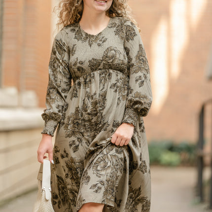 Aleeyah Smocked Midi Dress - FINAL SALE