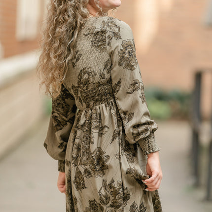 Aleeyah Smocked Midi Dress - FINAL SALE