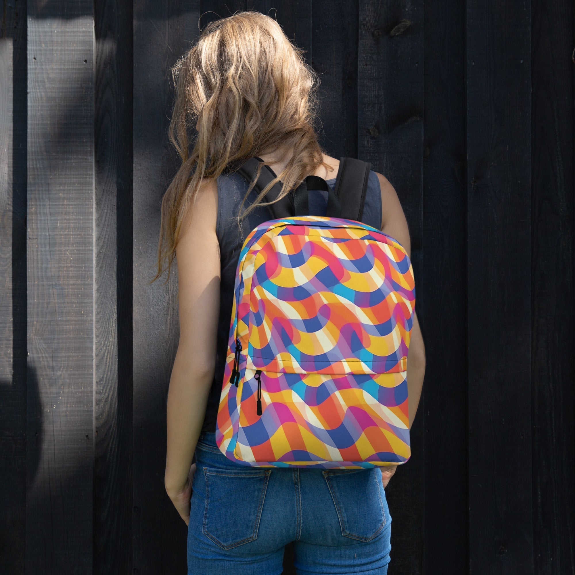 Vibrant Abstract Festival Backpack for EDM Lovers