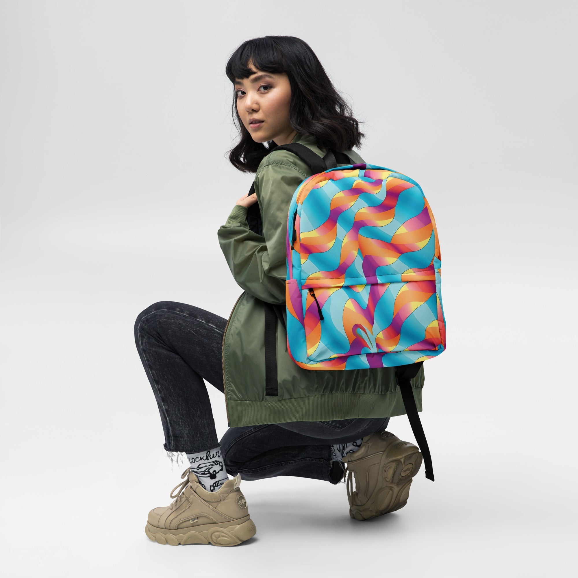 Playful Abstract Backpack for Festivals & Dance Parties