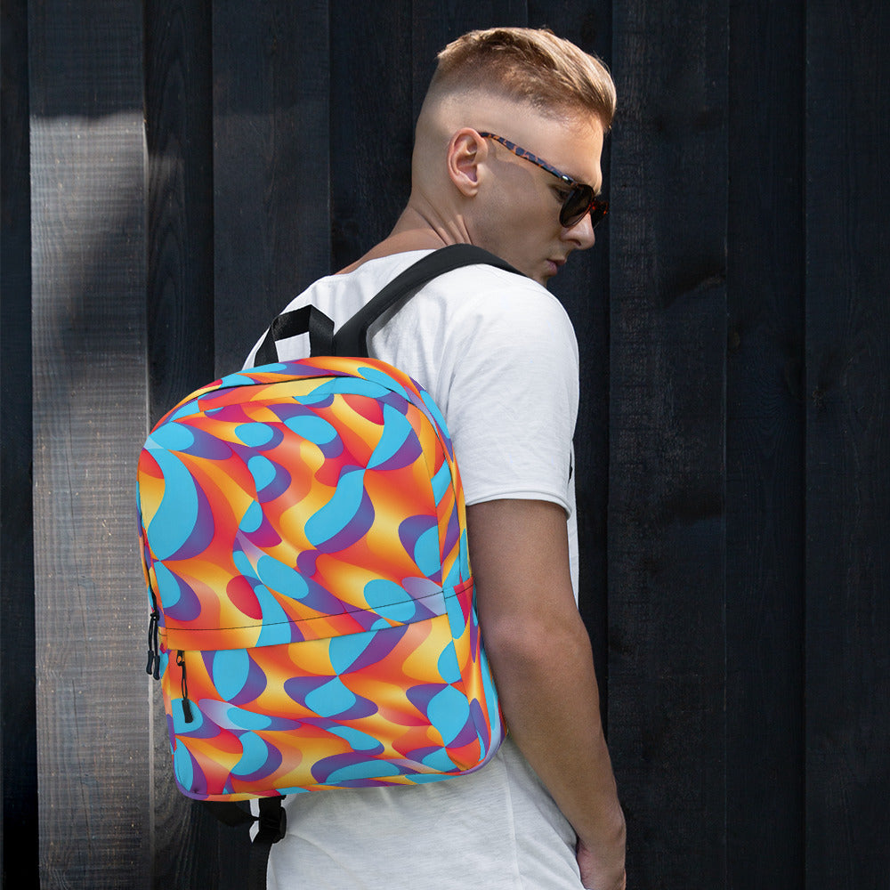 Playful Abstract Backpack for Raves & Festivals