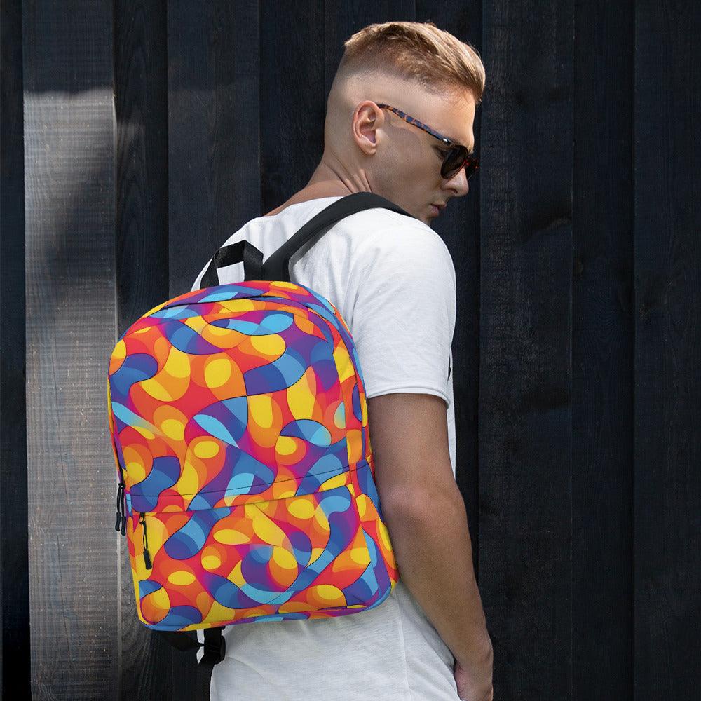 Vibrant Abstract Backpack for Raves & Festivals