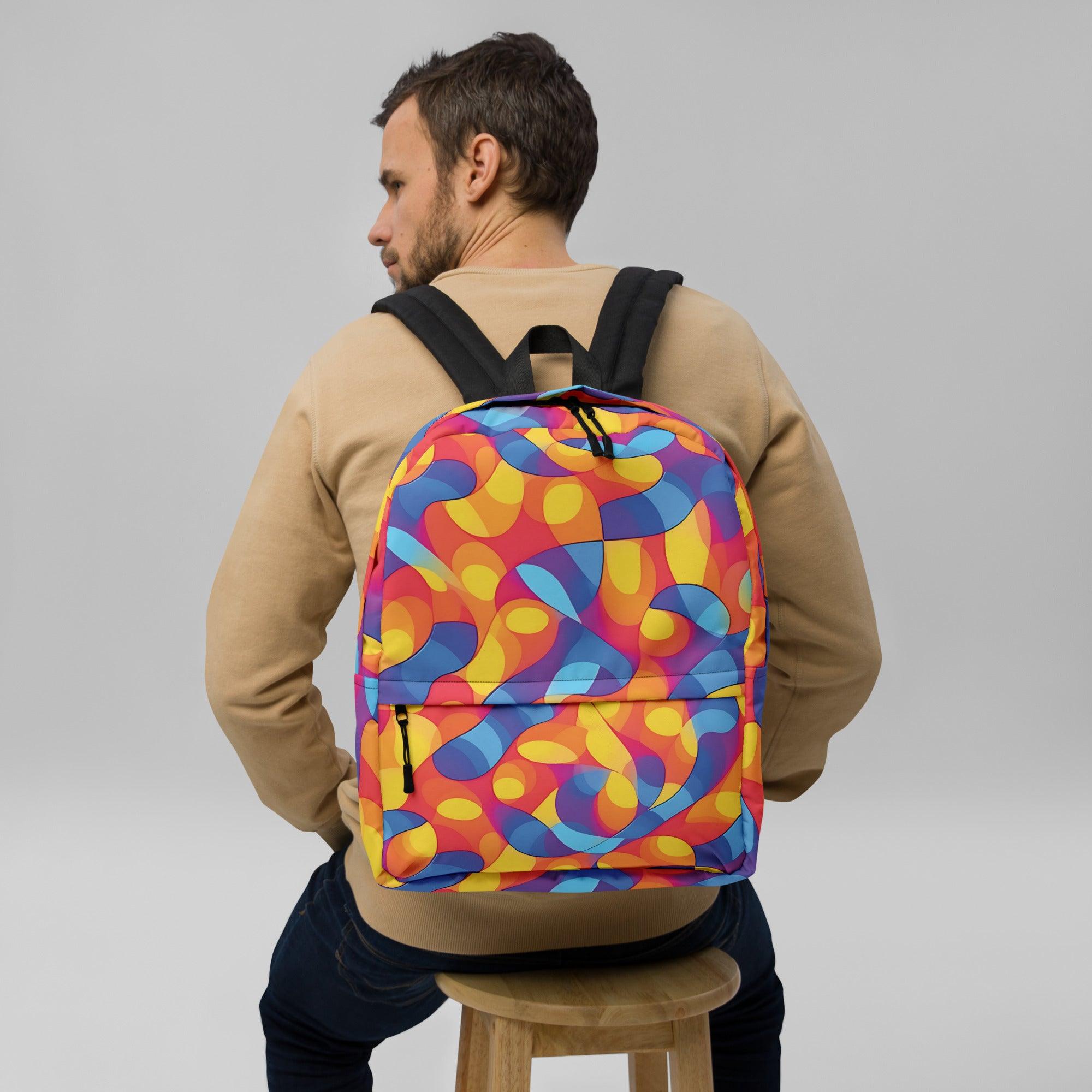 Vibrant Abstract Backpack for Raves & Festivals