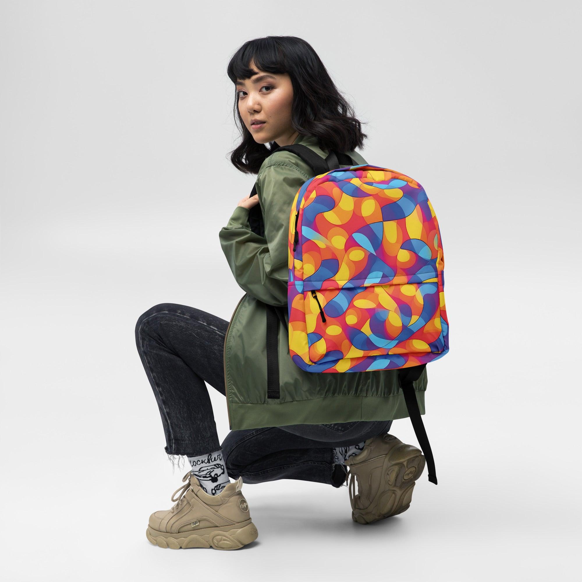 Vibrant Abstract Backpack for Raves & Festivals